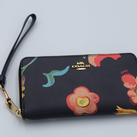 COACH Long Zip Around Wallet With Dreamy Land Floral Print - RARE FIND - Picture 2 of 5